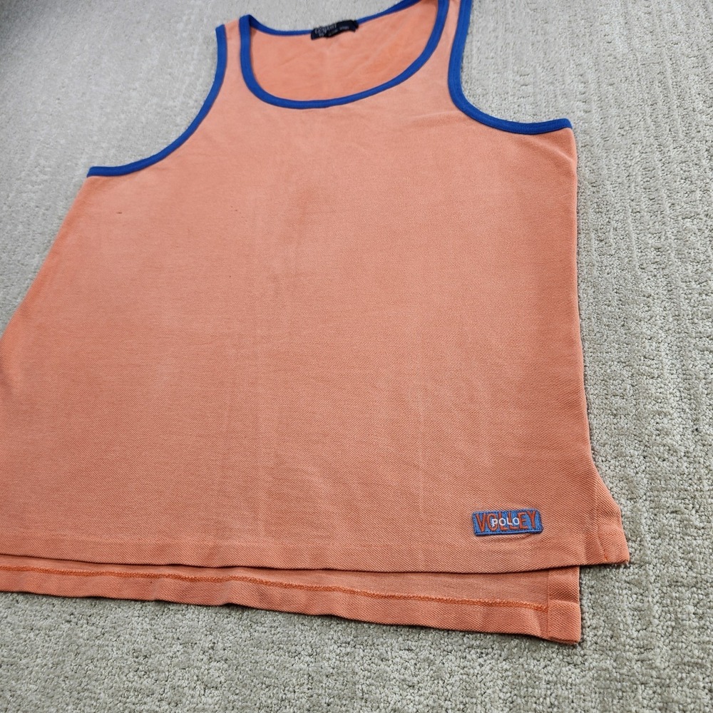 Vintage Polo Ralph Lauren Volley Shirt Men Medium Tank Top USA Made Stadium 90s